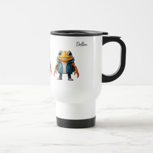Reisebecher mit individuellem Namen und Froschbild (Rechts)