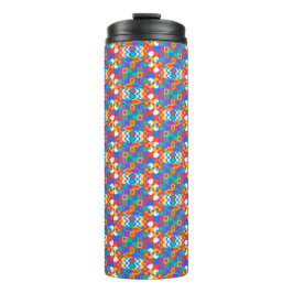 Reisebecher mit lebendigem geometrischem Muster Thermosbecher