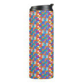 Reisebecher mit lebendigem geometrischem Muster Thermosbecher (Nach links gedreht)