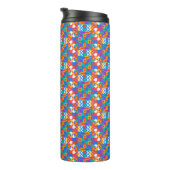 Reisebecher mit lebendigem geometrischem Muster Thermosbecher (Nach rechts gedreht)