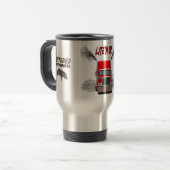 Reisebecher mit "LITE'M UP!" Design (Vorderseite Links)