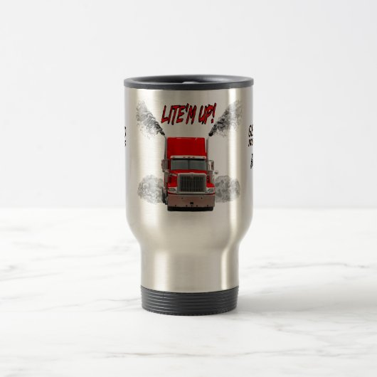 Reisebecher mit "LITE'M UP!" Design (Mittel)