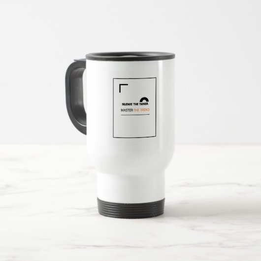 Reisebecher 'Silence the Ticker' | Geschenk für In (Vorderseite Links)
