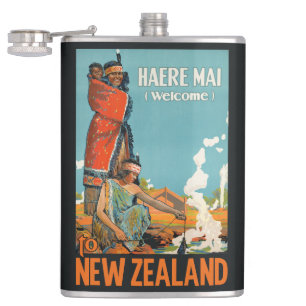 Reisebroschüre Neuseelands Flachmann