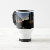 Reisebügel mit Foto für Sonnenuntergang mit Kiefer Reisebecher (Vorderseite Links)