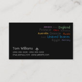 Reisebüro, Agent, Urlaubsreisekarte Visitenkarte (Rückseite)