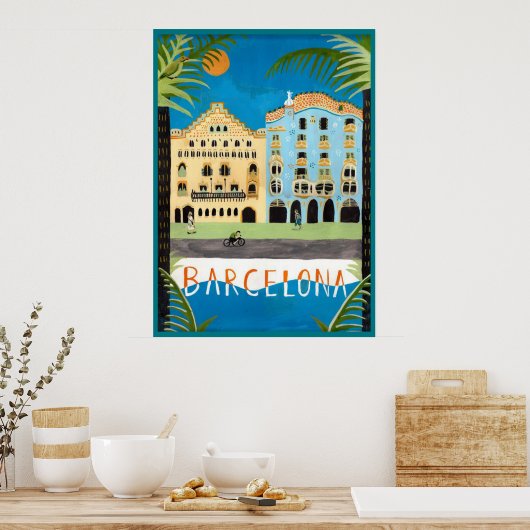Reisebüro, Barcelona, Spanien Poster (Küche)