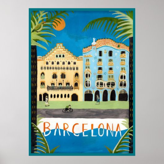 Reisebüro, Barcelona, Spanien Poster (Vorne)