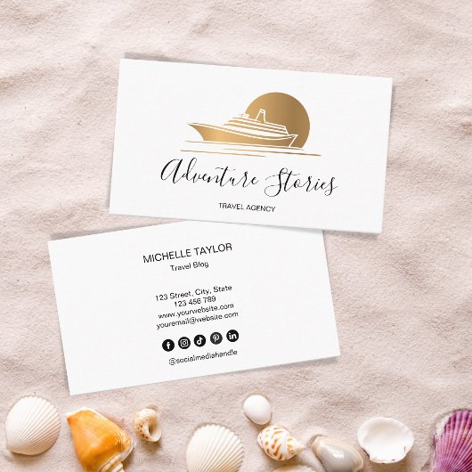 Reisebüro Blog Blue World Map Cruise Visitenkarte