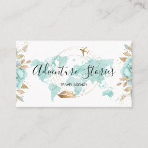 Reisebüro Blog Blue World Map Cruise Visitenkarte