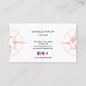 Reisebüro Blog Weltkarte Kompass Visitenkarte (Rückseite)