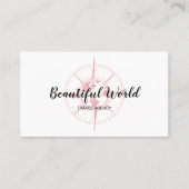 Reisebüro Blog Weltkarte Kompass Visitenkarte (Vorderseite)