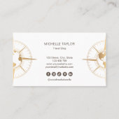 Reisebüro Blog Weltkarte Kompass Visitenkarte (Rückseite)