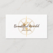 Reisebüro Blog Weltkarte Kompass Visitenkarte (Vorderseite)