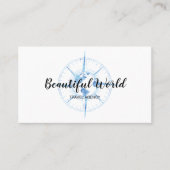 Reisebüro Blog Weltkarte Kompass Visitenkarte (Vorderseite)