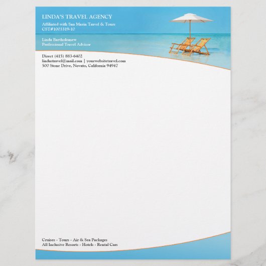 Reisebüro Briefe Briefkopf (Vorderseite)