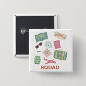 Reisebüro - Essentials für Niedliche Ferien Button (Vorne & Hinten)