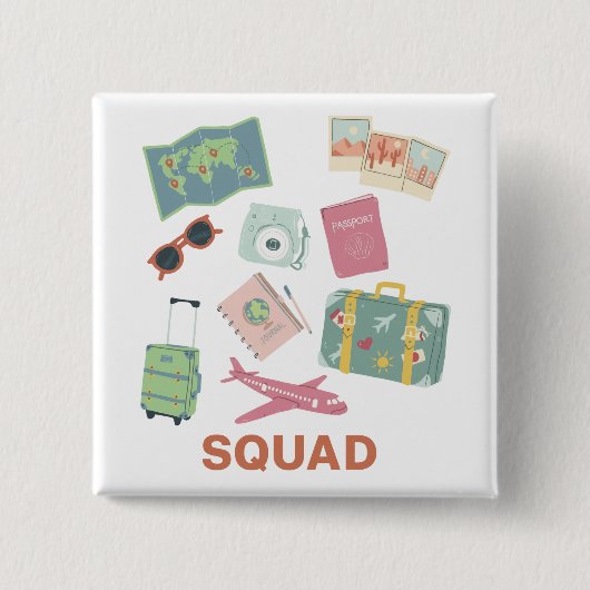 Reisebüro - Essentials für Niedliche Ferien Button (Vorderseite)