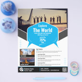 Reisebüro Flyer Blaue Vorlage (Einzeln)