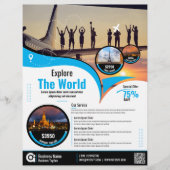 Reisebüro Flyer Blaue Vorlage (Vorne)