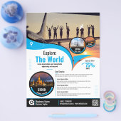 Reisebüro Flyer Blaue Vorlage (Einzeln)