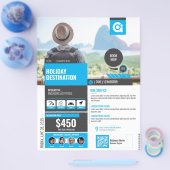 Reisebüro Flyer Blaue Vorlage (Einzeln)