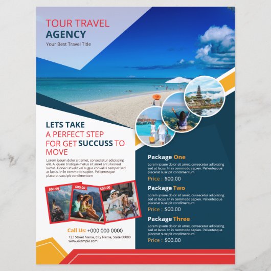 Reisebüro Flyer Vorlage | Urlaub & Tour (Vorderseite)