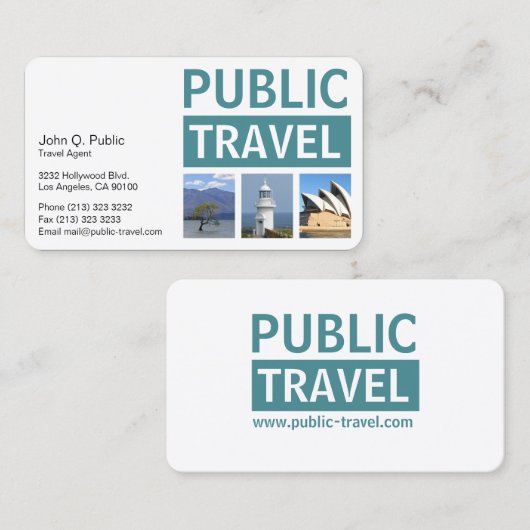 Reisebüro für Fotografie Visitenkarte (Vorne/Hinten)