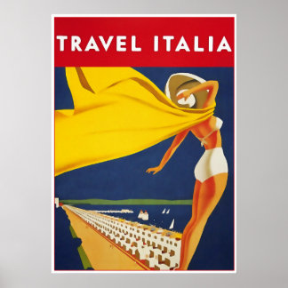 Reisebüro Italia, Vintage Travel Poster