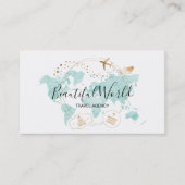 Reisebüro Reisebüro Blog Weltkarte Logo Visitenkarte (Vorderseite)