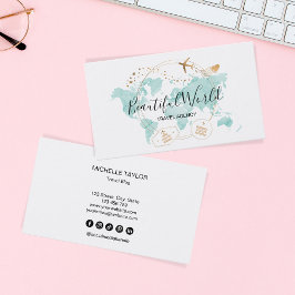 Reisebüro Reisebüro Blog Weltkarte Logo Visitenkarte