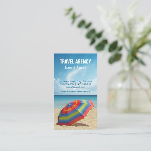 Reisebüro-/Reiseveranstalter-Visitenkarte Visitenkarte (Stehend Vorderseite)