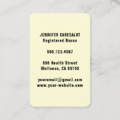 Reisebüro RN, LVN, LPN, Caretaker Business Card Visitenkarte (Rückseite)