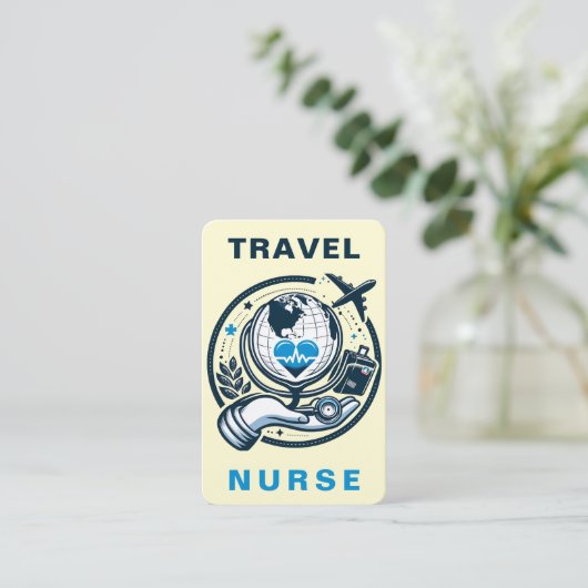 Reisebüro RN, LVN, LPN, Caretaker Business Card Visitenkarte (Stehend Vorderseite)