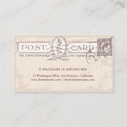 Reisebüro visitenkarte (Rückseite)