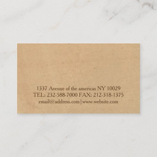 Reisebüro Visitenkarte (Rückseite)