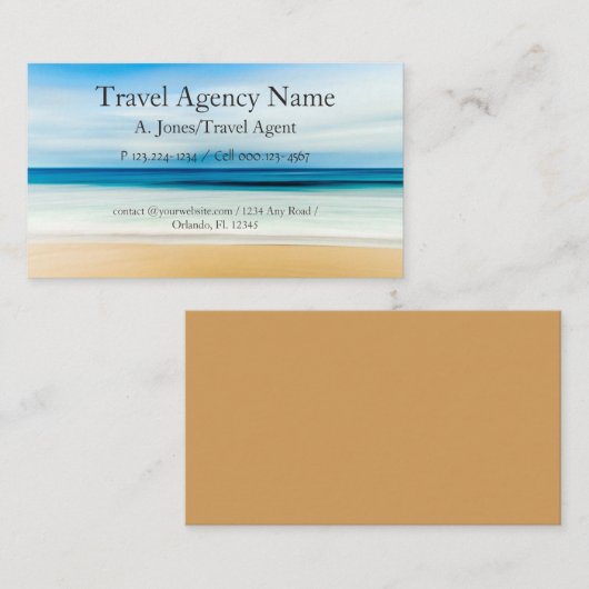 Reisebüro Visitenkarte (Vorne/Hinten)