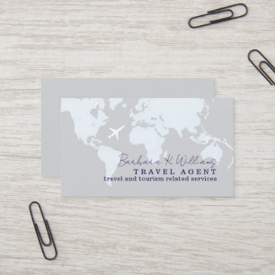 Reisebüro Visitenkarte mit Karte
