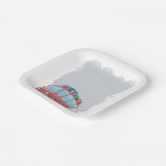 Reisebus raucht pappteller (Gewinkelt)