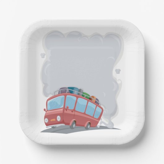 Reisebus raucht pappteller (Vorderseite)