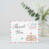 Reisedankkarte, Fluggesellschaft Hochzeit Postkarte (Stehend Vorderseite)