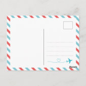 Reisedankkarte, Fluggesellschaft Hochzeit Postkarte (Rückseite)