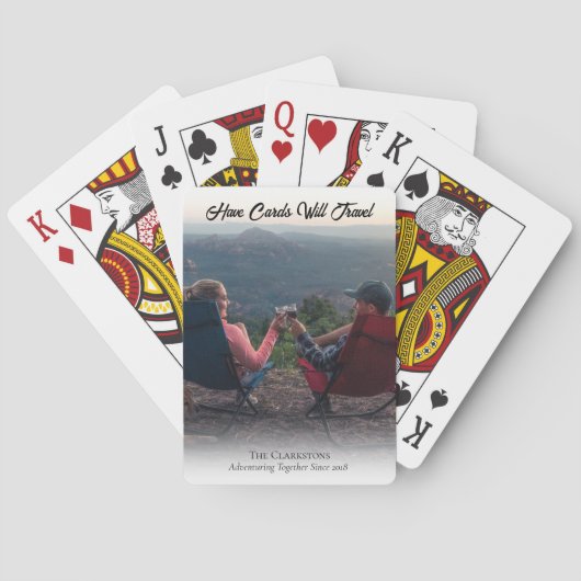 Reisedeck mit Ihrem Abenteuerfoto Spielkarten (Rückseite)