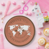 Reisedecke Hochzeit - Weltkarte Pappteller (Party)