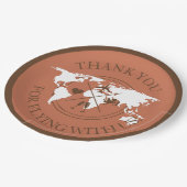 Reisedecke Hochzeit - Weltkarte Pappteller (Schrägansicht)