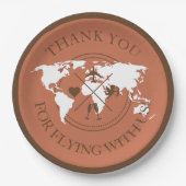 Reisedecke Hochzeit - Weltkarte Pappteller (Vorderseite)