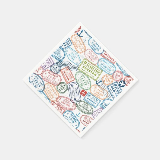Reisedesign - Papierservietten für die Briefmarke (Ecke)