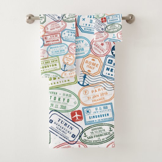 Reisedesign - Pass Briefmarke Handtuch Set (Insitu)