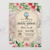 Reisedusche Einladung Blumen (Vorne/Hinten)