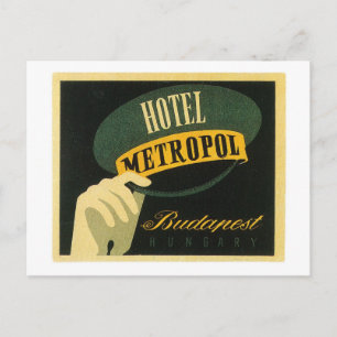 Reiseetiketten Budapest Ungarn Hotel Label Kunst V Postkarte